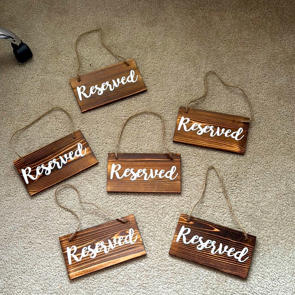 Rustic Wedding 'Reserved' Hanging Signs